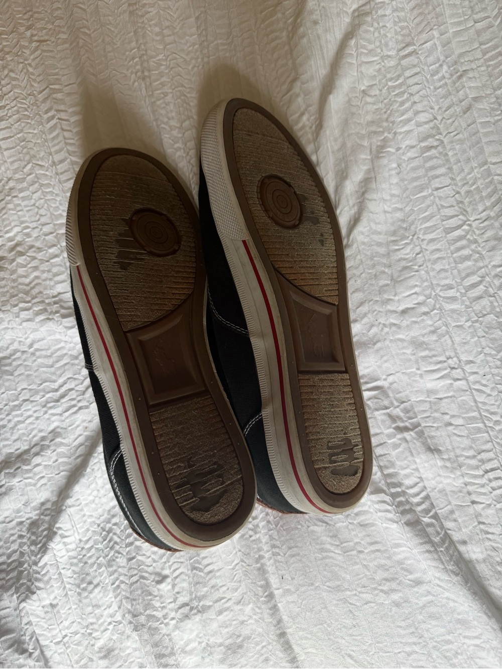 Polo by Ralph Lauren Black Canvas Sneakers with Brown Trim and Red Logo - Picture 5 of 6